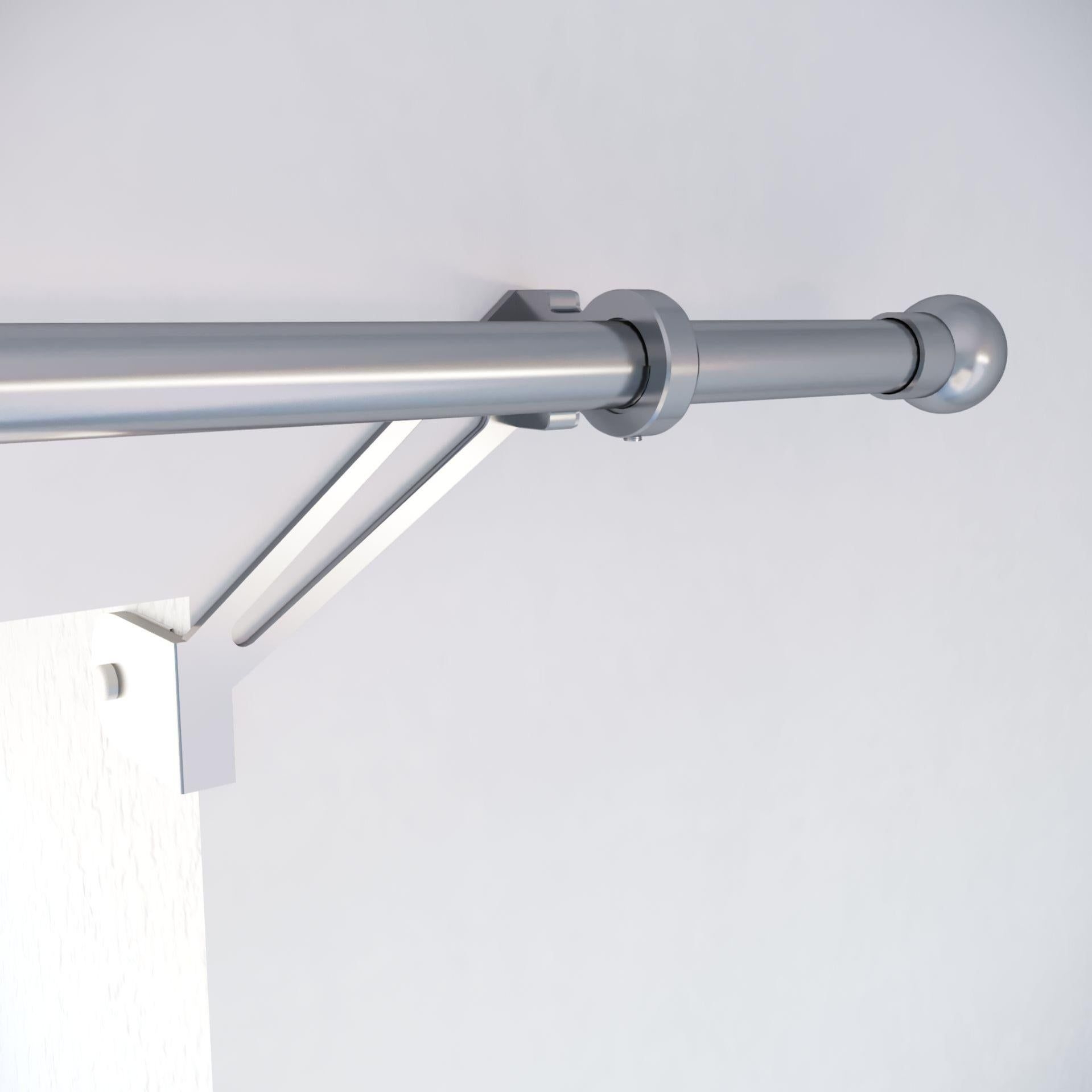 Lot de 2 supports sans perage Fentre encastre chrome mat IB+