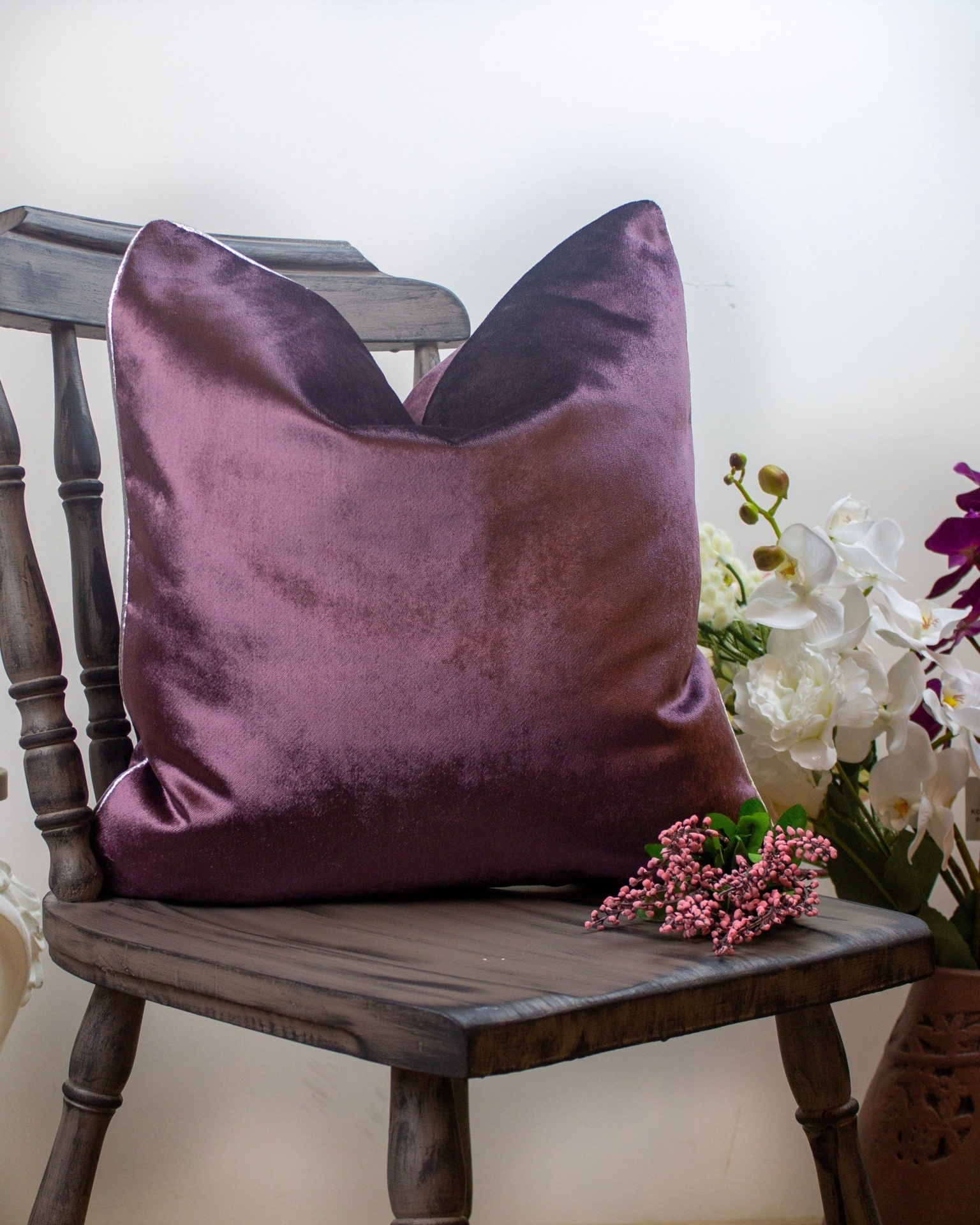 Luster Rose Pillow Cover, Dark Rose Velvet Pillow Cover, Rose Color Decorative Lumbar Pillow, 20x20 Luster Color Pillow cover, 18x18 pillow