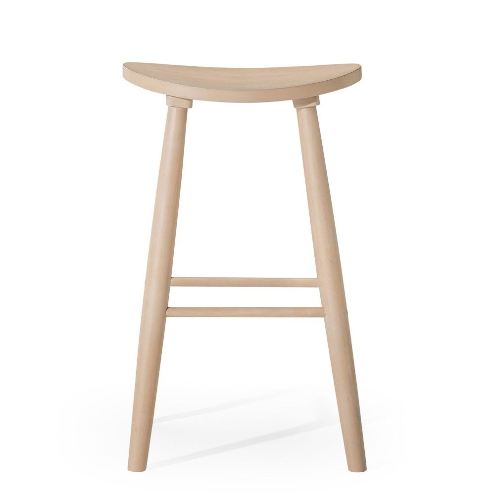 Maven Lane Luna Counter Stool in Light Oak Wood Finish