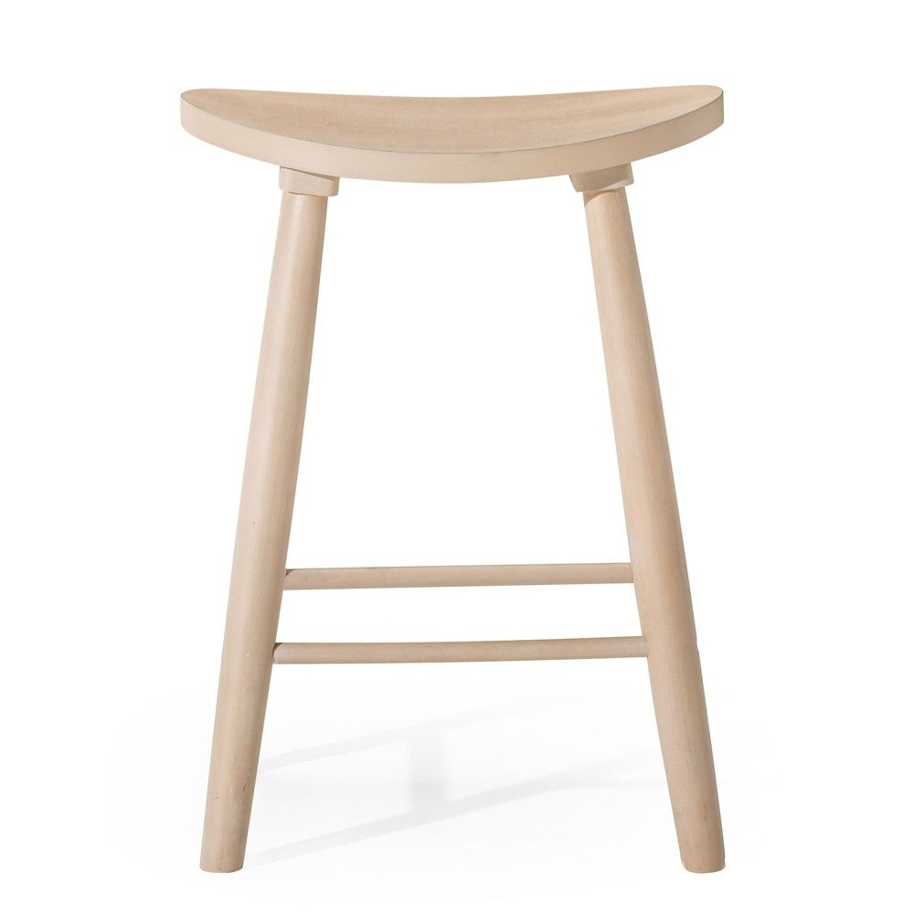 Maven Lane Luna Counter Stool in Oak Wood Finish