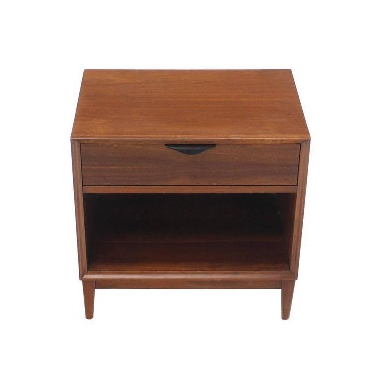 Mid Century Modern Walnut End Side Table or Nightstand