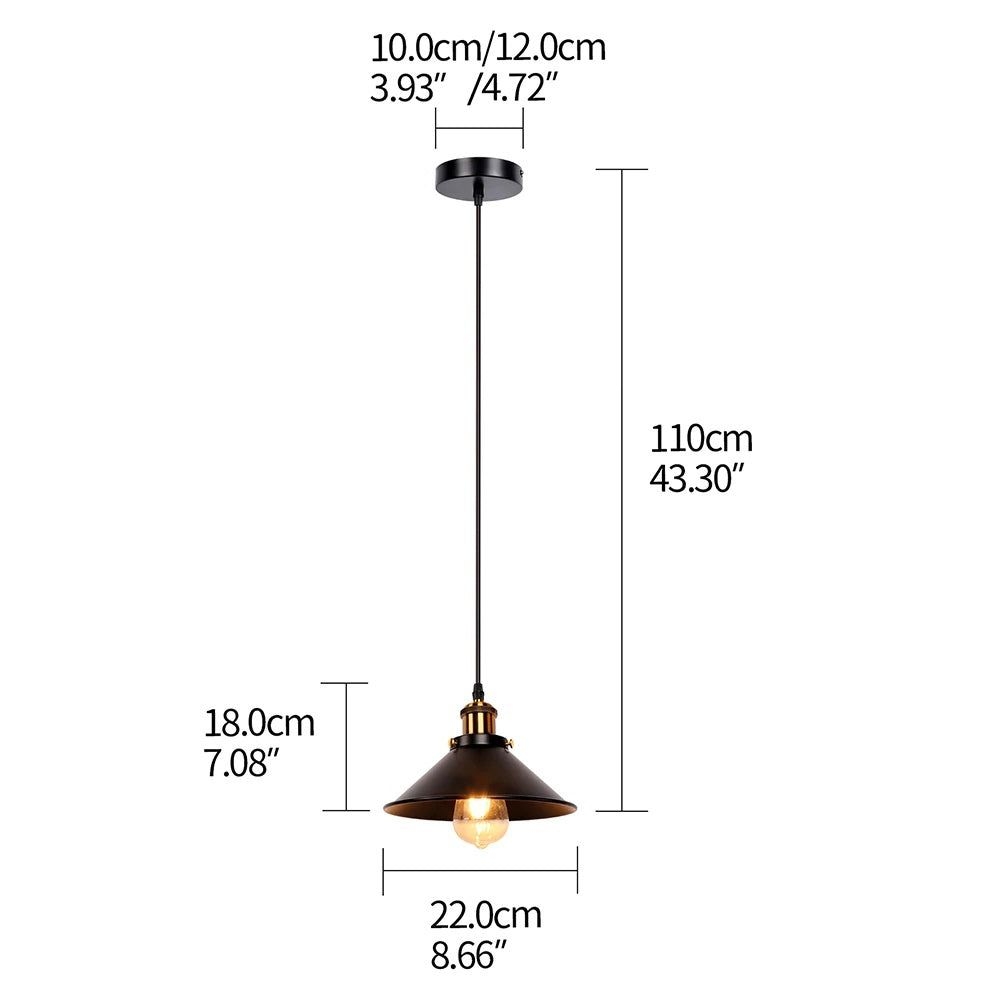 MIRODEMI Industrial Retro Iron Interior Decoration Pendant Light for Bedroom, Kitchen, Restaurant, Bar, Balcony - 1 Light