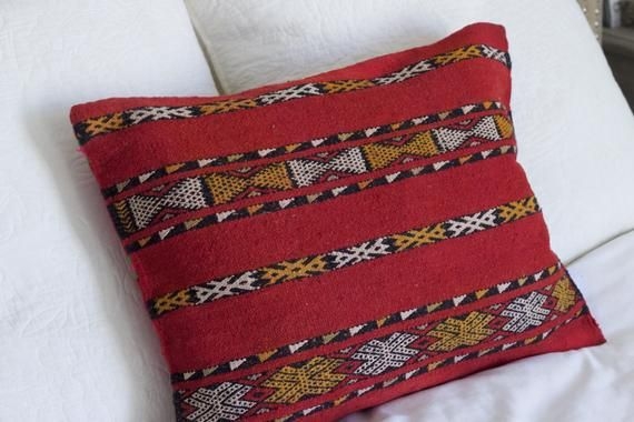 Moroccan Pillow, Moroccan Cushion, Vintage Cushion, Moroccan Throw Pillow, Berber Pillow, Embroidere