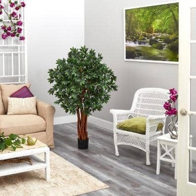 Nearly Natural 4.5 ft. Lychee Artificial Tree with Natural Trunk