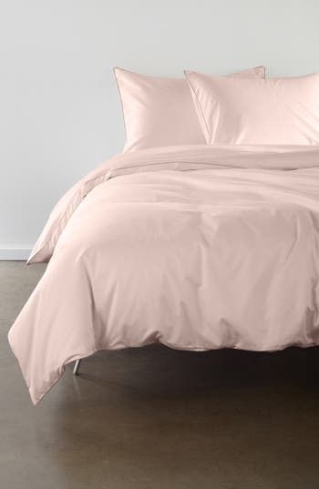 Nordstrom 400 Thread Count Sateen Duvet Cover & Shams Set in Pink Peony Bud at Nordstrom, Size Full