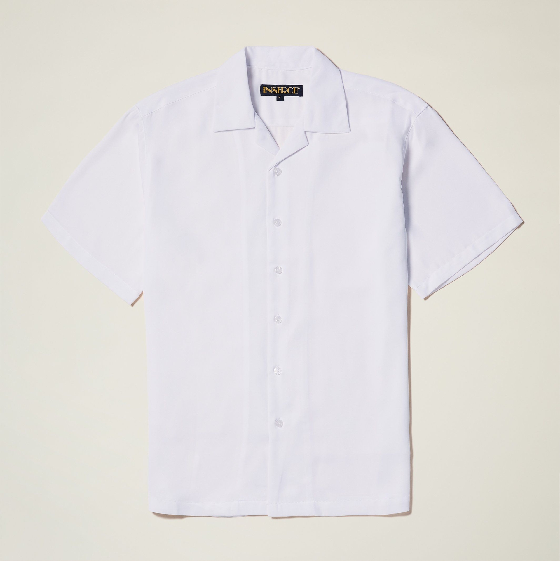 Open Collar Shirt  Neutral Colors - 02-White / Large