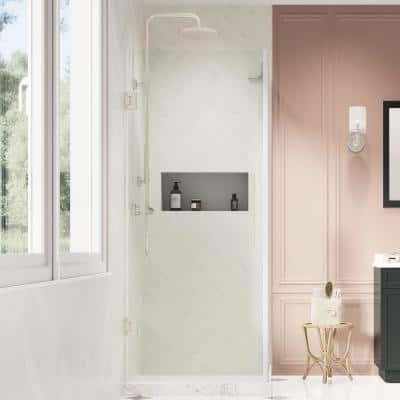 OVE Decors Tampa-Pro 23 7/8 in. W x 72 in. H Rectangular Pivot Frameless Corner Shower Enclosure in SN