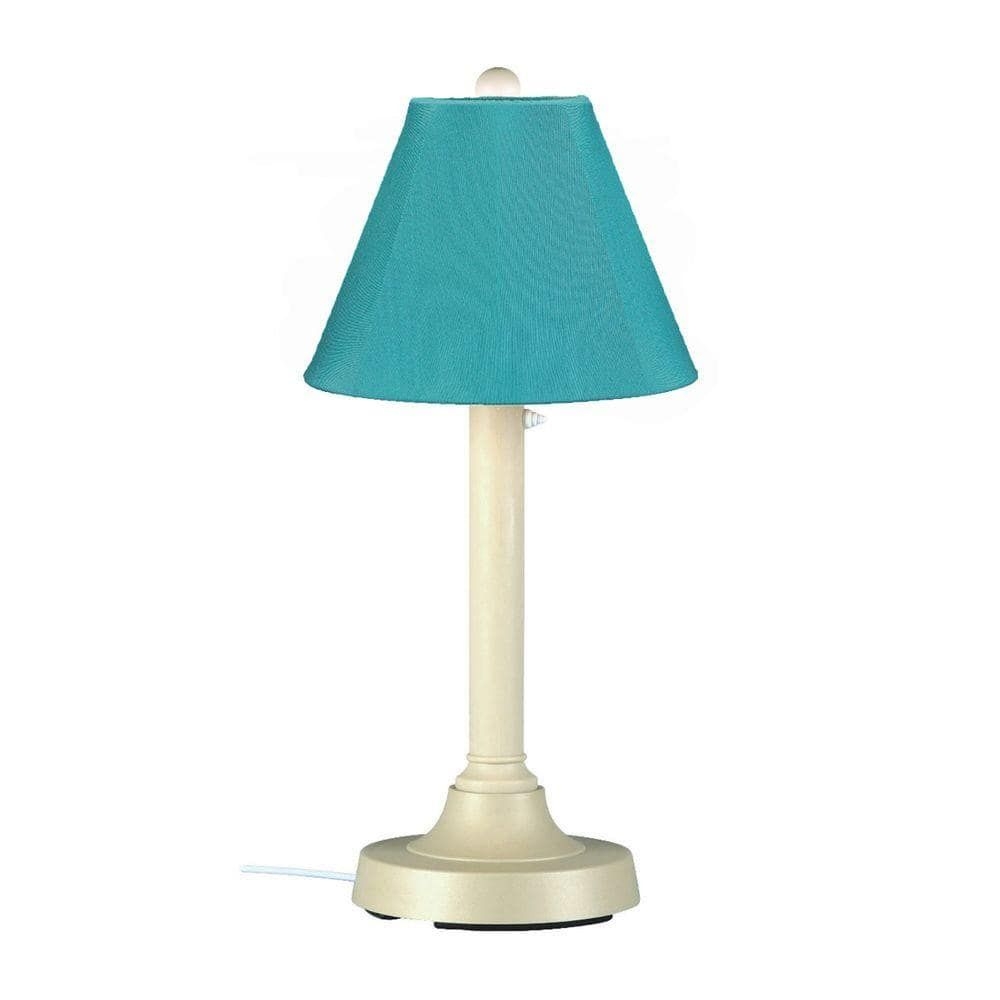 Patio Living Concepts San Juan 30 in. Bisque Outdoor Table Lamp with Aruba Shade
