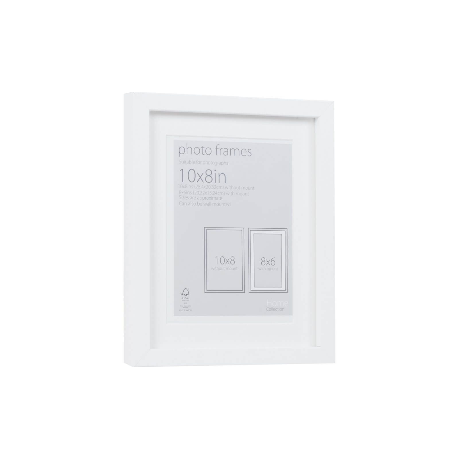 Photo Frame White 10 x 8 with 8 x 6 Mount Aperture