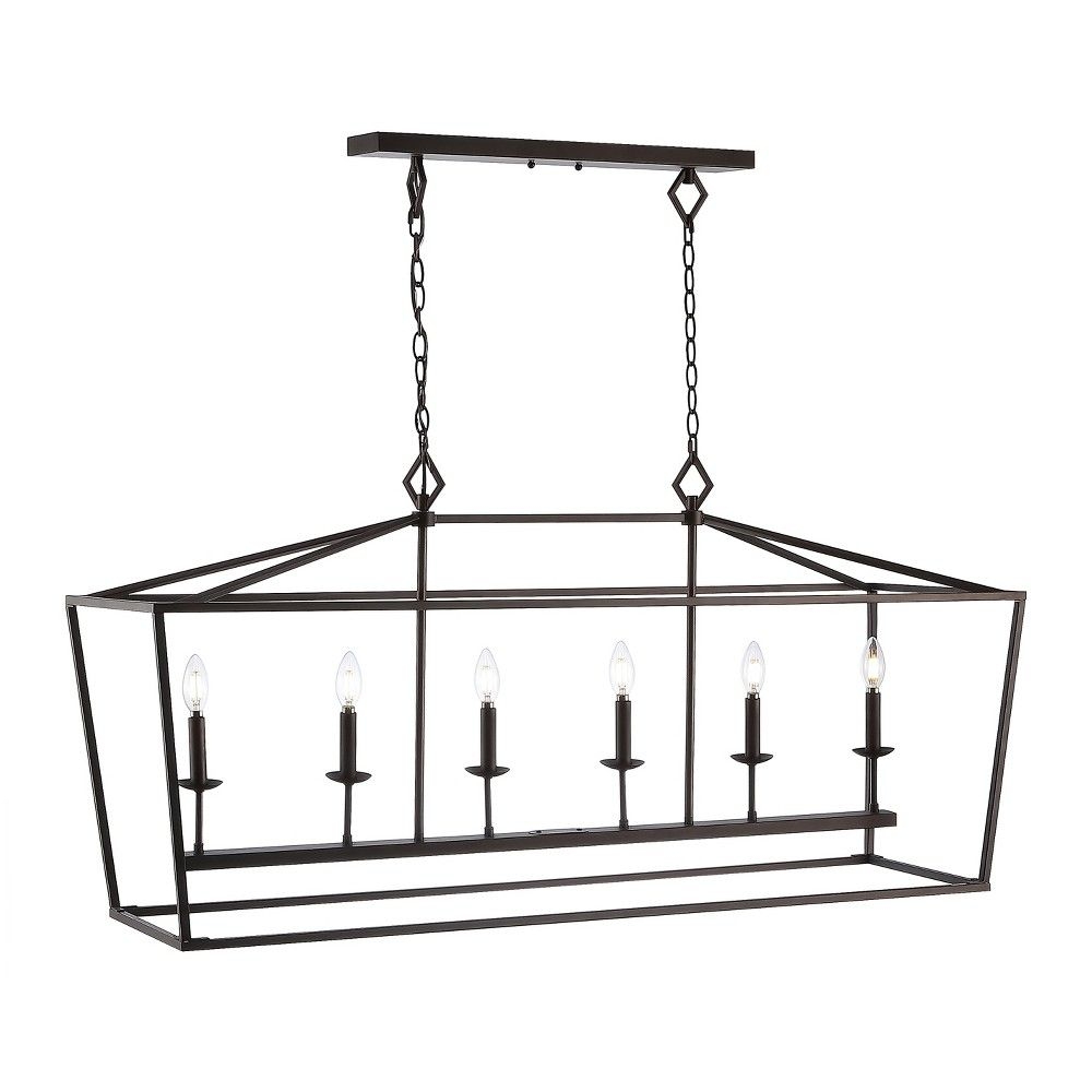 Prener 6 Light Pendant - Oil Rubbed Bronze (Black) - Safavieh