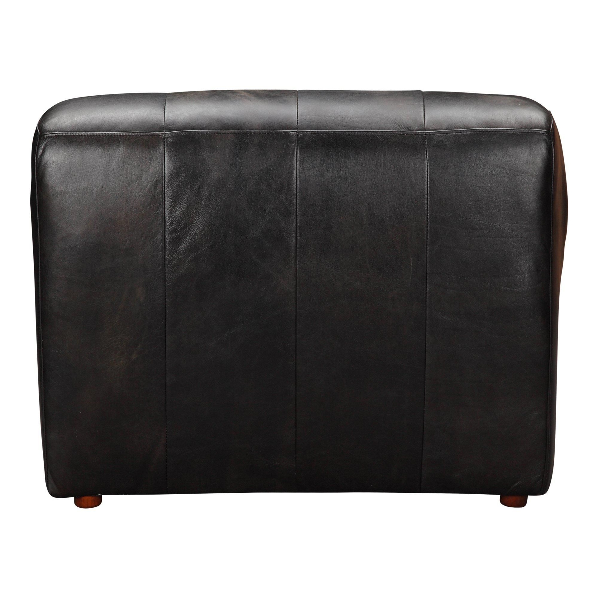Ramsay Leather Slipper Chair Antique Black - Black