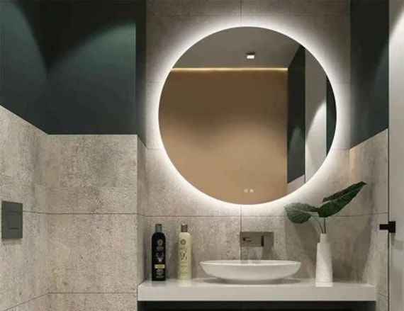 Raund Led Mirror, Bathroom Mirror, Touch Led Bathroom Mirror, Washbasin Mirror, Vanity Mirror, Round Mirror, Bedroom Mirror, Touch Switch
