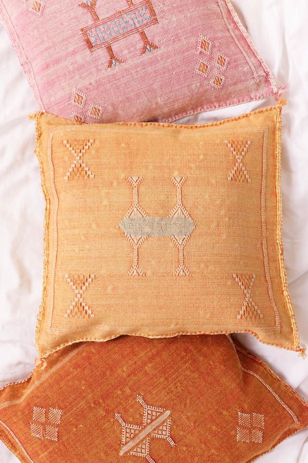 Sabra Silk Cushions - Handmade from Morocco - Peach