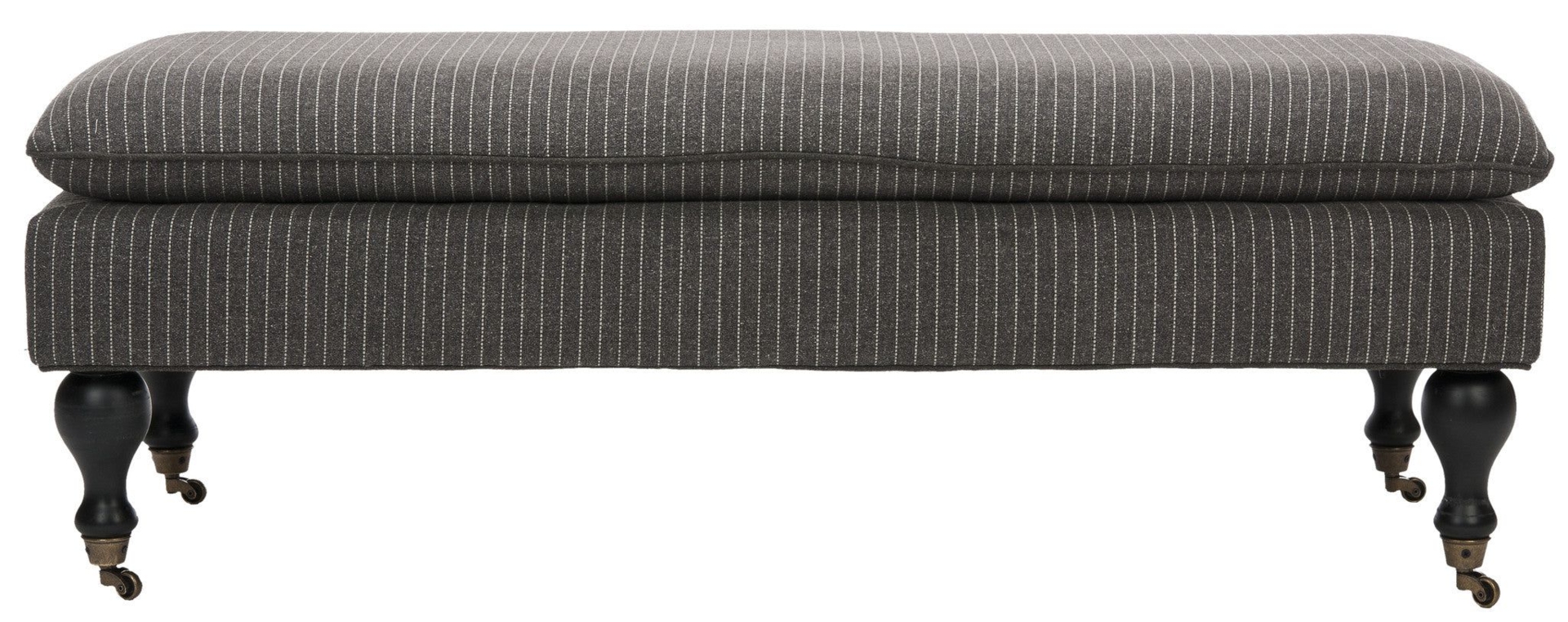 Safavieh Hampton Pillowtop Bench - Grey Pinstripe