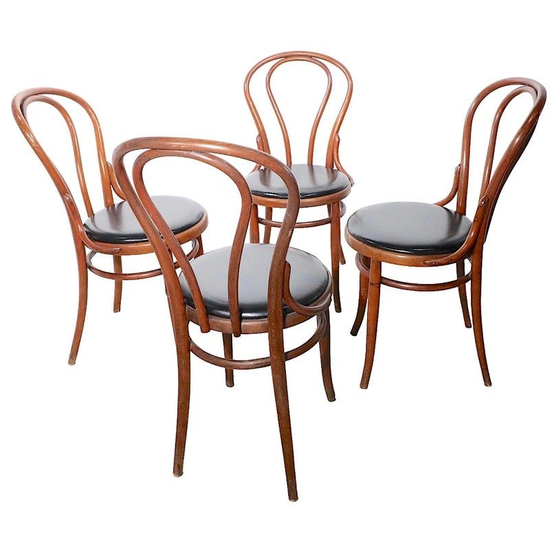 Set of Four Bentwood Cafe Dining Chairs by J J Kohn