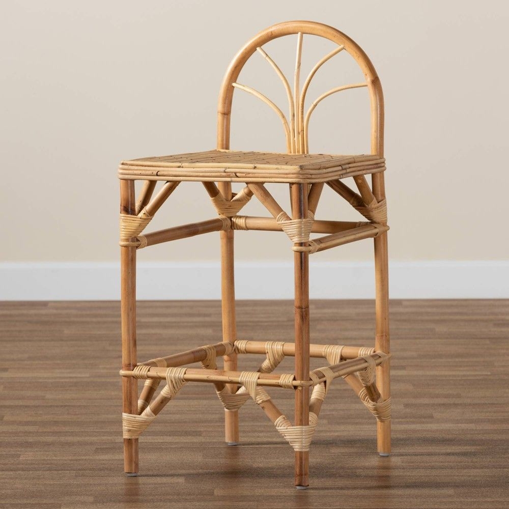 Seville Rattan Counter Height Barstool Natural - bali & pari