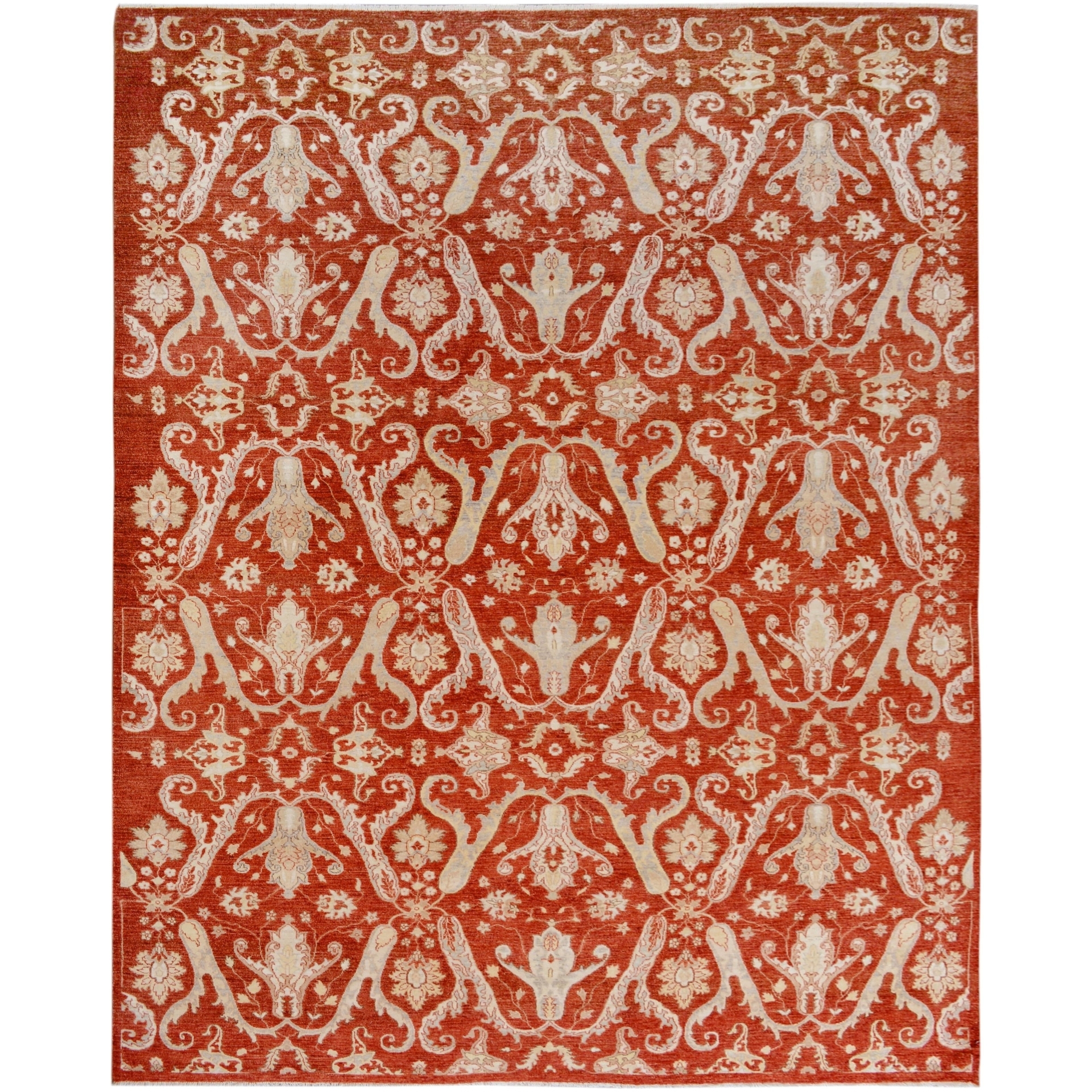 Shabby Chic Modern Rubie Red/Red Wool Rug - 8'10'' x 12'2'' - 8 ft. 10 in. X 12 ft. 2 in.