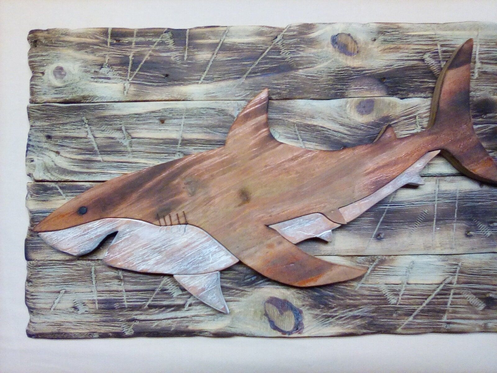 Shark-Wood Shark-Distressed Wood Shark-Nautical Decor-Nautical Art-Rustic Wood Shark-Rustic Decor-Rustic Wood Art  SKU# LSDSHARK