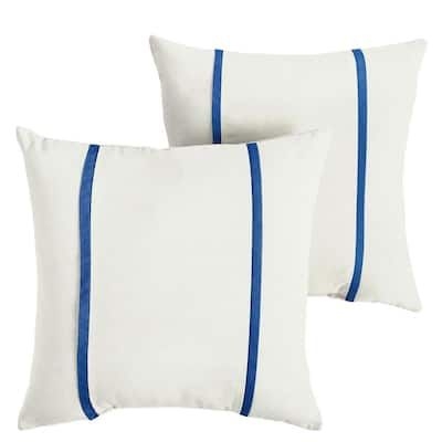 SORRA HOME Sunbrella Canvas Natural Outdoor Knife Edge Throw Pillows (2-Pack)