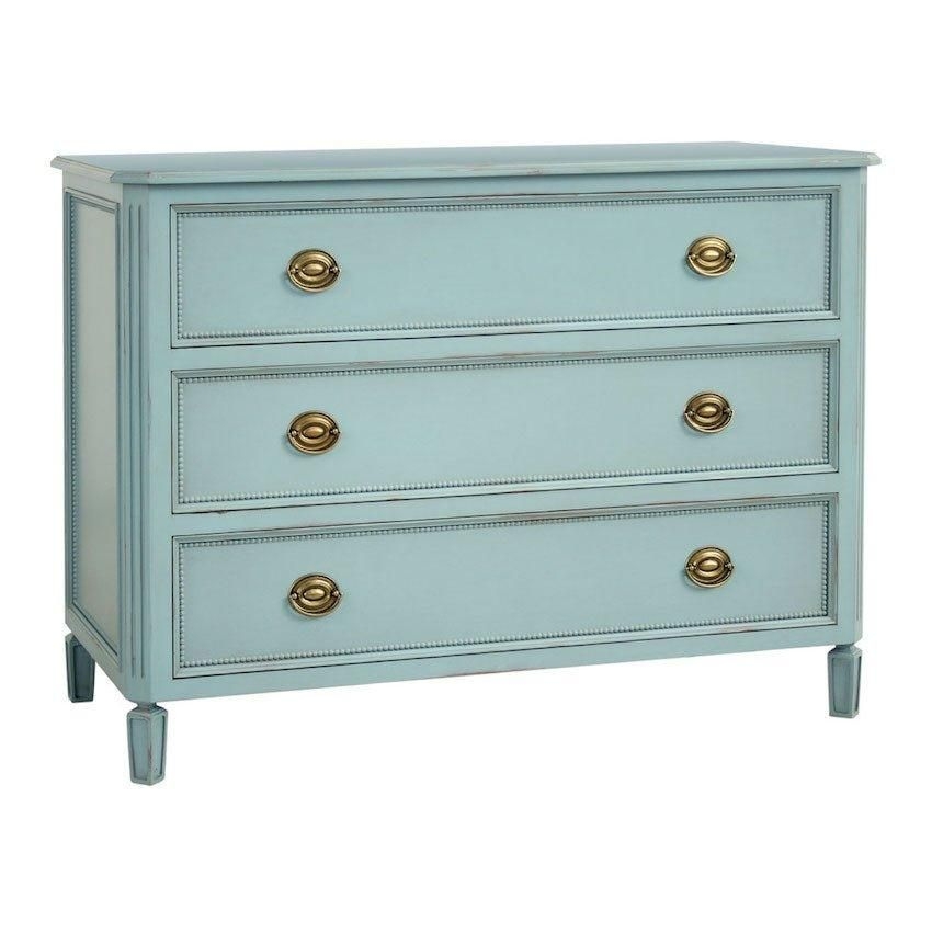 Swedish Lowboy Dresser - French Grey / Brushed Nickel