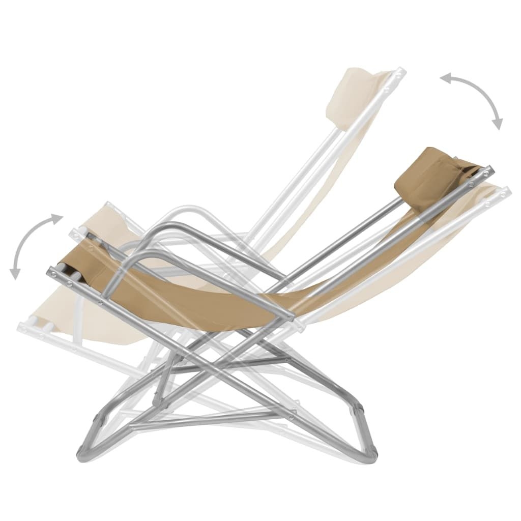 Terrasstoelen verstelbaar 2 st staal taupe