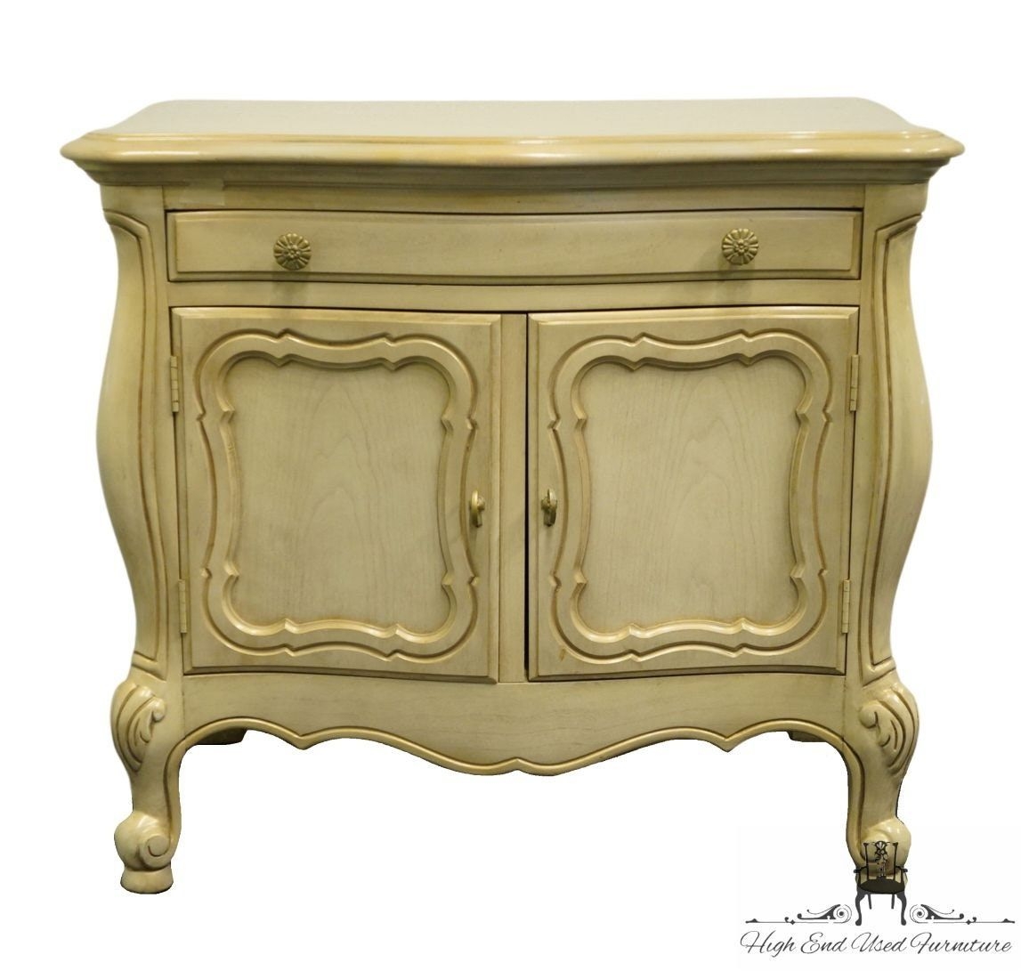 "THOMASVILLE FURNITURE Ecole Francais Collection French Provincial Cream / Off White 28\" Cabinet Nightstand 475-13"