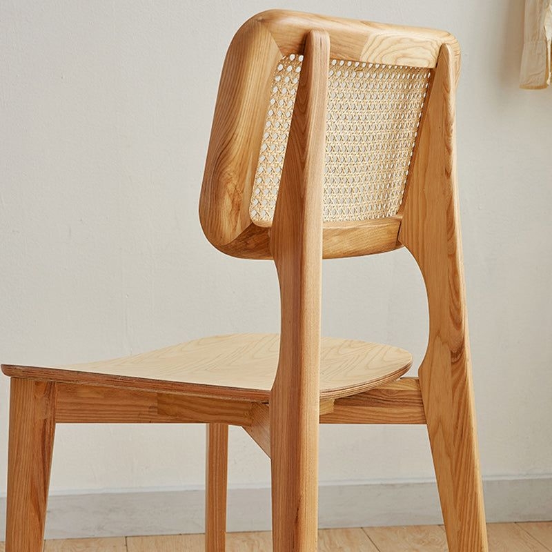 Traditional Wood Dining Chairs Open Back Dining Side Chair for Restaurant Use - Natural / 6 Piece Set