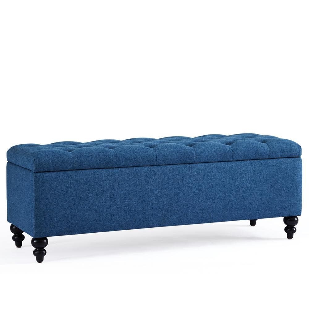 Uixe Blue Pillow Top Ottoman