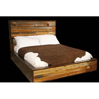 Utah Mountain Urban Rustic Platform Bed Wood in Brown, Size 48.0 H x 66.0 W x 88.0 D in | Wayfair
