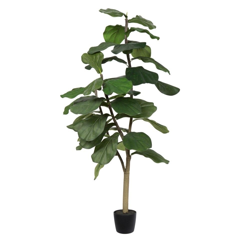Vickerman 4' Artificial Potted Fiddle Tree. In a 5"Lx5"Wx4.5"H base.