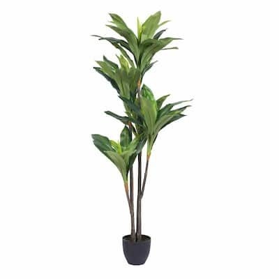 Vickerman 60 in Green Artificial Dracaena Everyday Tree in Pot