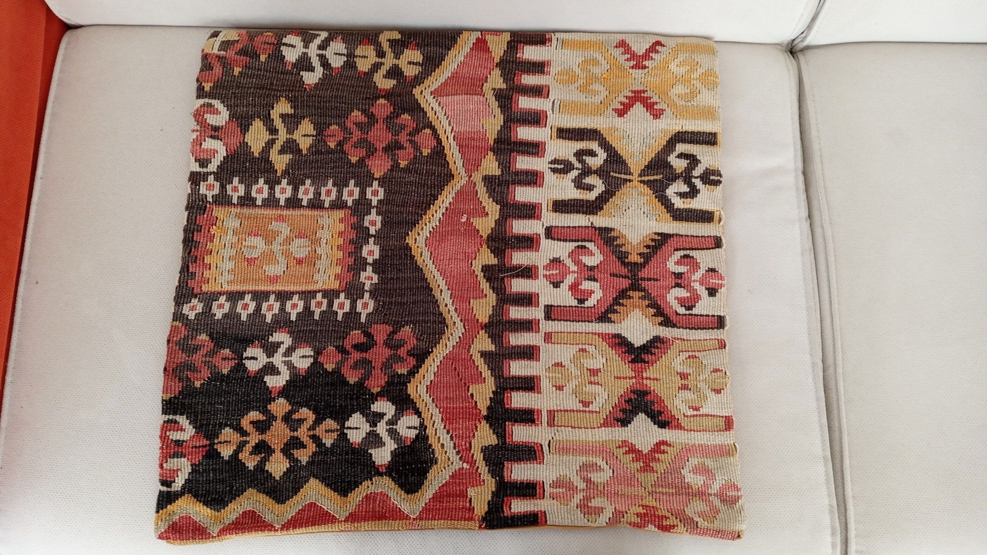 Vintage gift pillow,23.22x24.40 inch , ottomon pillow, home decor pillow, handknotted pillow, throw pillow, kilim rug pillow