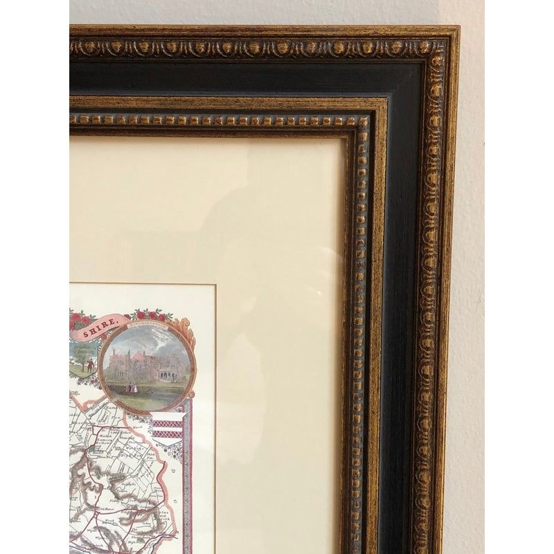 Vintage W. King Ambler Framed Map of Huntingdonshire, England