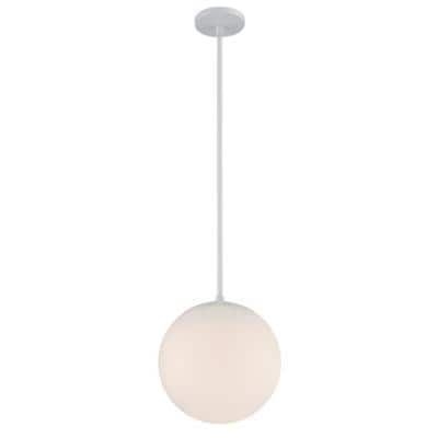 WAC Lighting Niveous 10 in. 120-Watt Equivalent Integrated LED White Pendant with Glass Shade