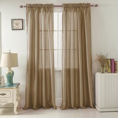 Winston Porter Brannon Solid Sheer Window Scarf Polyester in Yellow | 216 H in | Wayfair | Home Decor