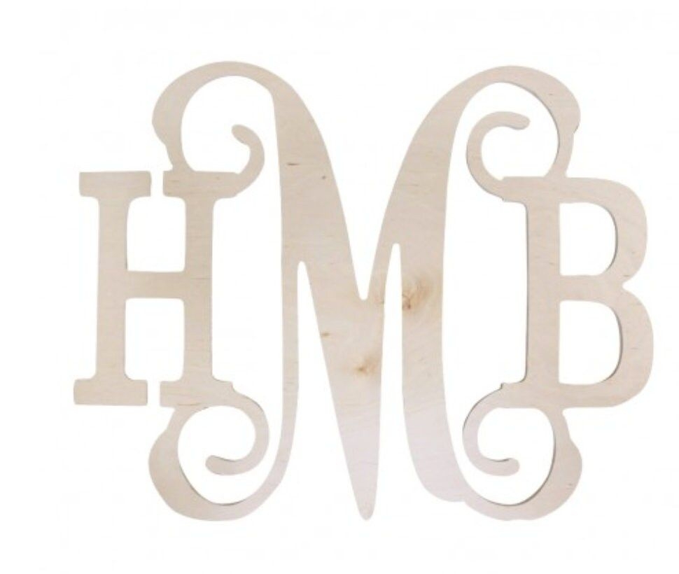 Wood Monogram Wall Art - Personalized Wood Initials - Monogram Door Hanger
