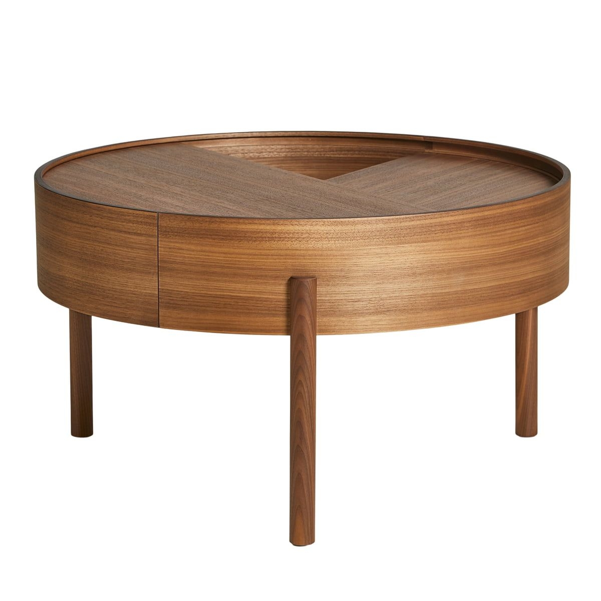 Woud - Arc Couchtisch  66 cm H 38 cm, Walnuss lackiert