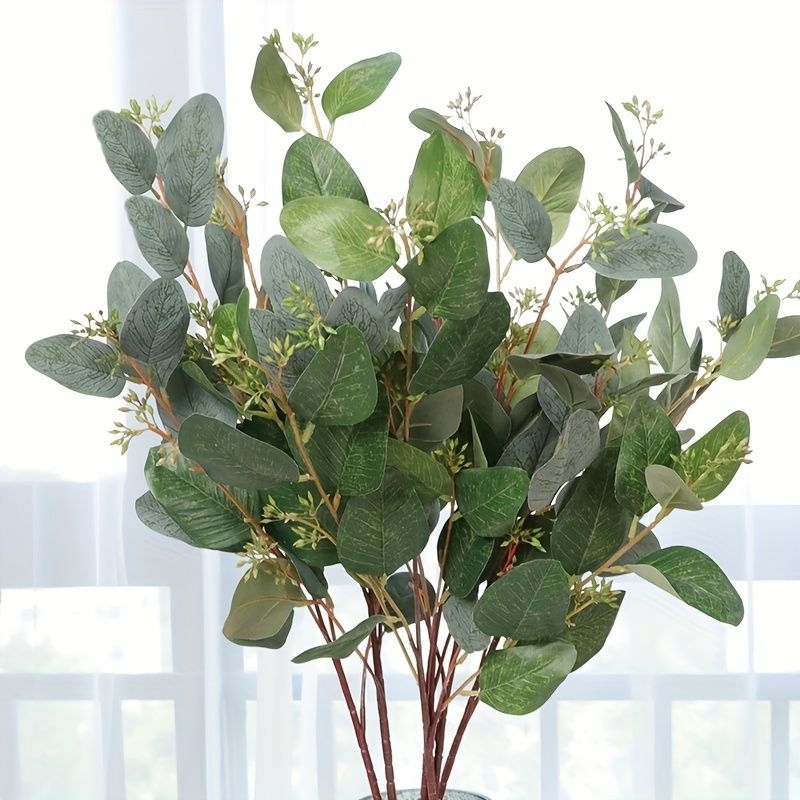 1 Pcwith Eucalyptusartificial Plants & Greenery Other Plants Christmashome Office Desk Shelf Decor, Tabletop Landscape Miniature, Wedding Birthday Decor, Holiday Decorparty Decor, Celebration Decor, Room Decor Accessorie