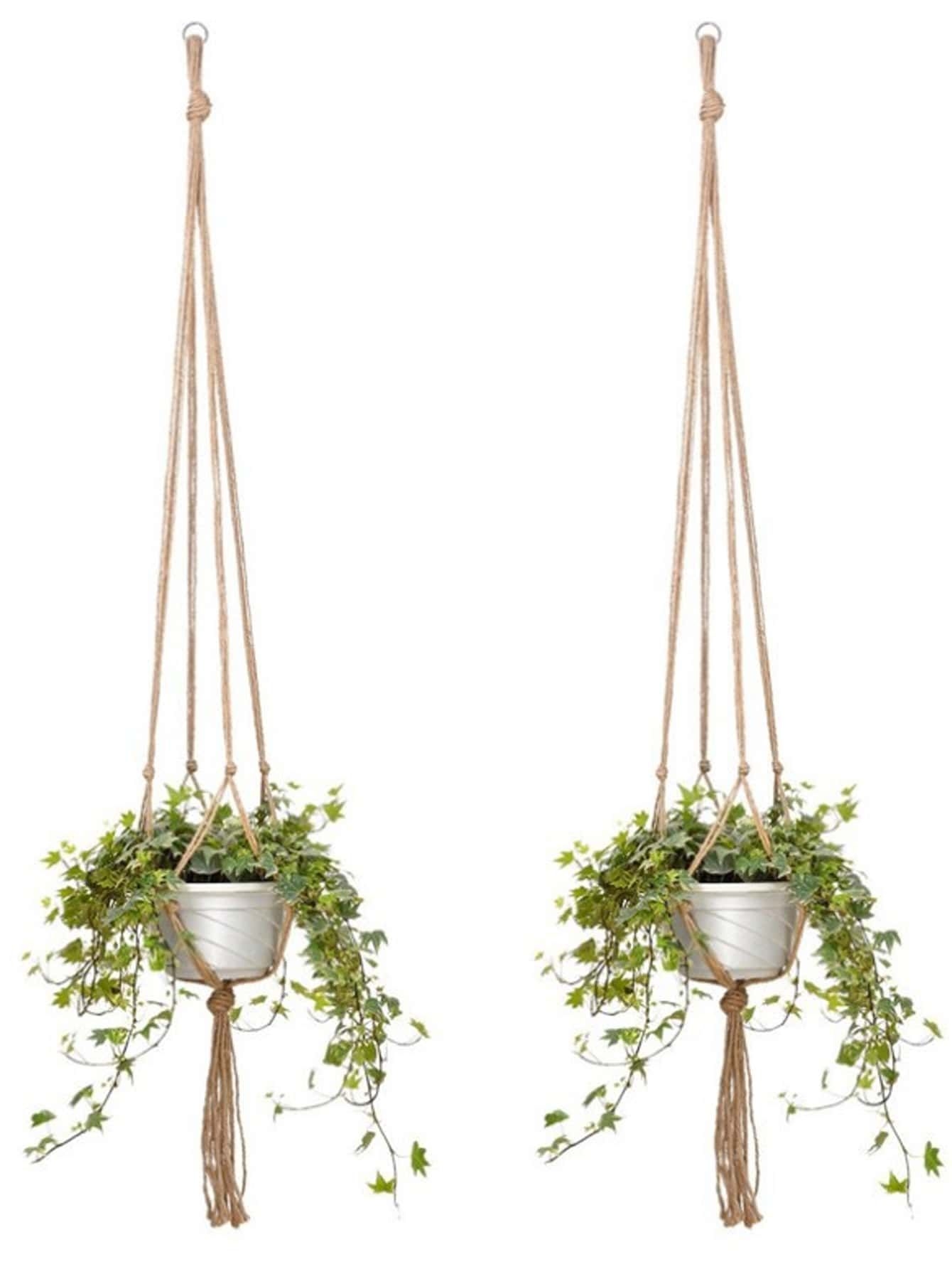 1 Pea Jardinagem Cesto De Suspenso De Plantas Com Internet Sacola Para Vaso De Flores , Juta (Fibra Vegetal) Corda Suspenso Plantador