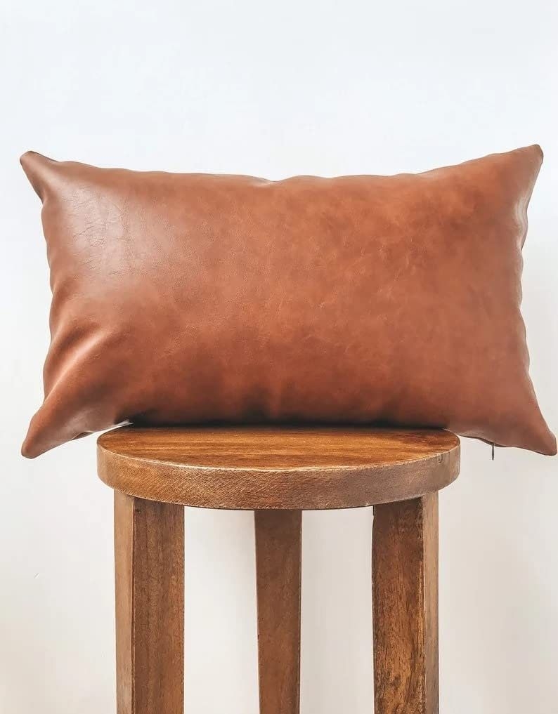 100% Leather Pillow case - Sofa Cushion Case - Decorative Throw Covers for Living Room & Bedroom - Lumbar Pillow Case Halloween fall gifts