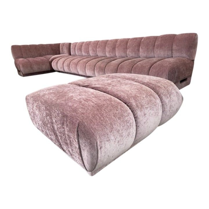 1980s Vintage Steve Chase Sofa With Ottoman