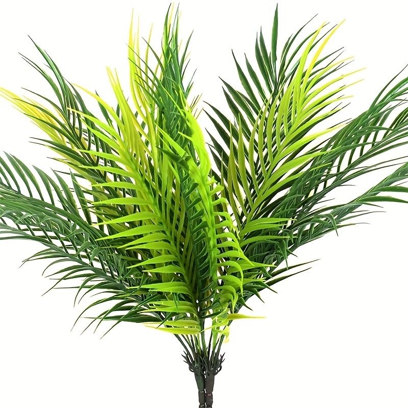 2 Bundles Artificial Palm Leaves, 9 Heads Large Iron Leaves Fern Leaf Simulation Plant Wall Persian Grass Decoration, Fake Palm Tropical Jungle Plant Artificial Palm Leaves Jungle Tropical Party Leaf Decoration, Aestheti