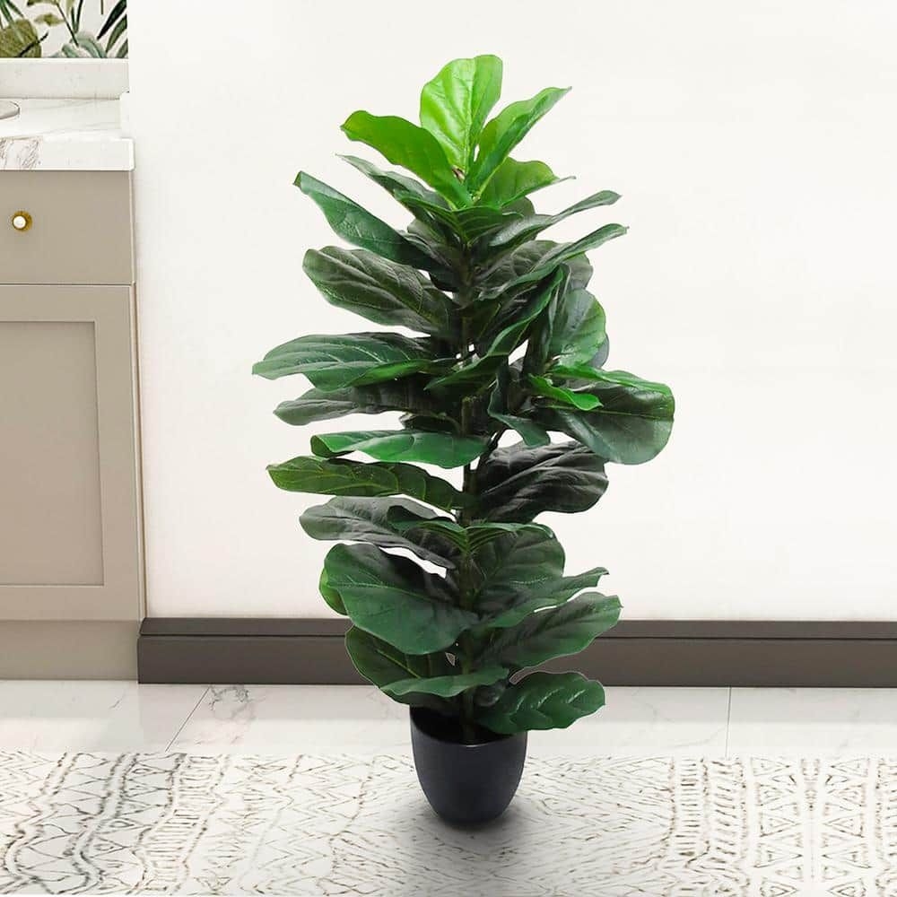 3.5 ft. Real Touch Artificial Fiddle Leaf Fig Tree in Pot