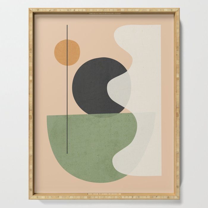 Abstract Art / Shapes 15 Serving Tray by Thingdesign - 18" x 14" x 1.75"