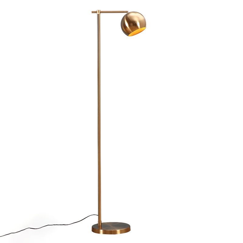 Adjustable Dome Shade Floor Lamp Postmodern Metal 1 Head Living Room Standing Light - Black