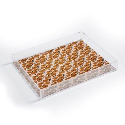 alison janssen Boho Poppies Small Acrylic Tray - Deny Designs
