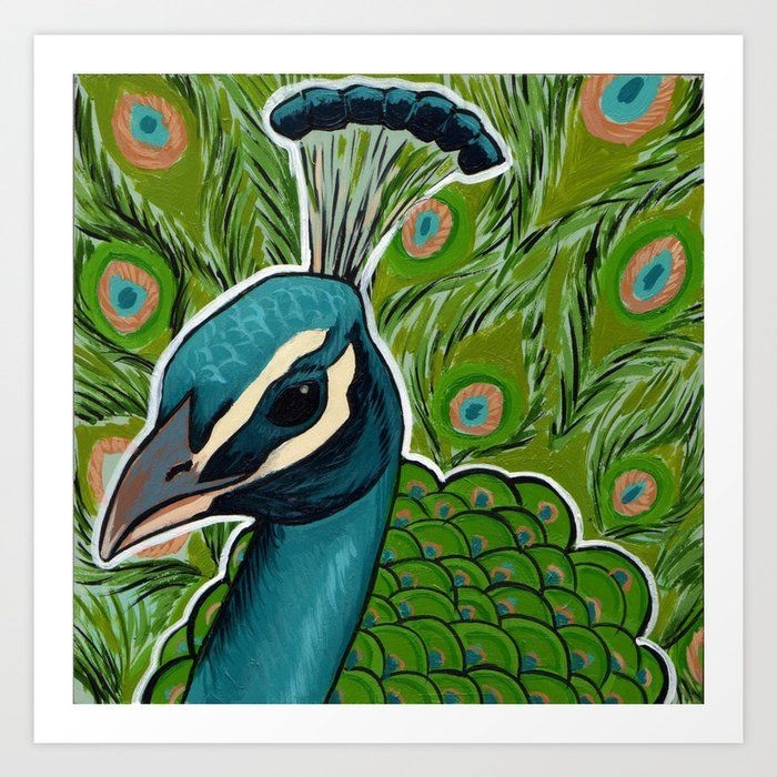 Art Print | Peacock by Lost Between Lands - X-Small - Society6