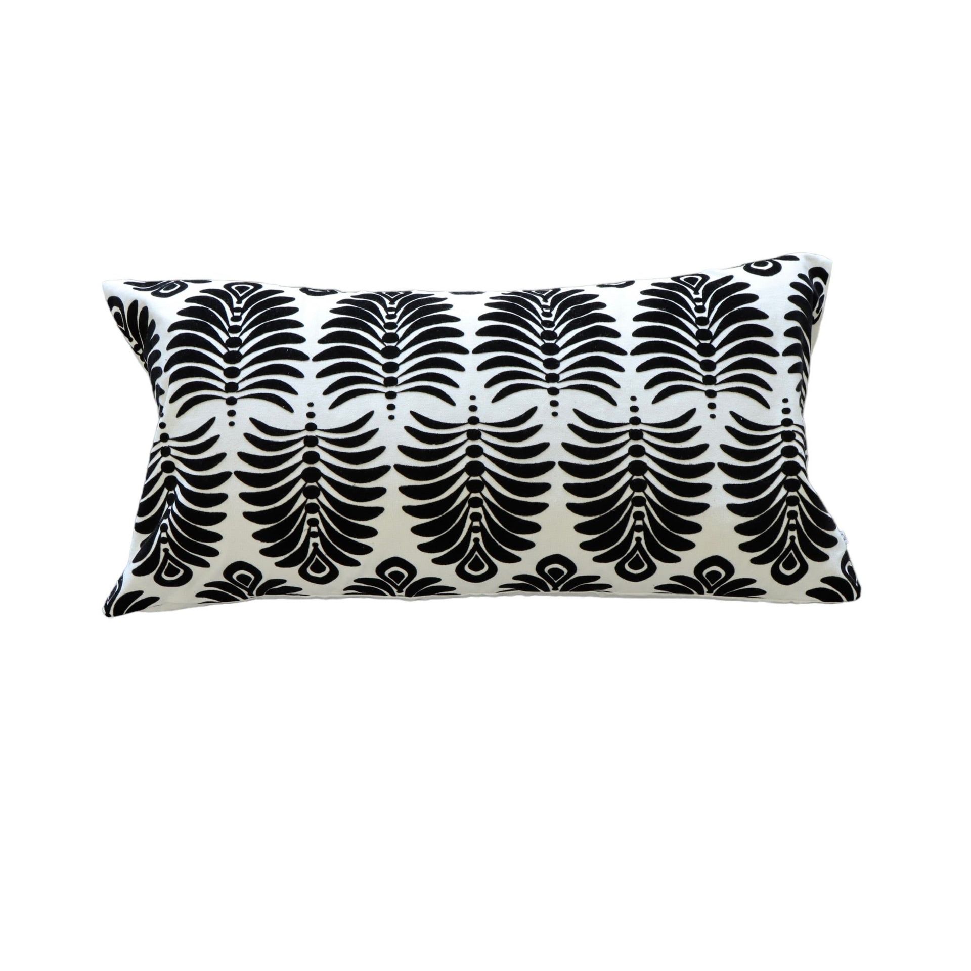 Bella Damask Lumbar Pillow Cover - Black