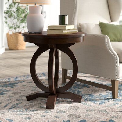 Birch Lane Levasseur End Table Wood in Brown/Red, Size 26.0 H x 25.0 W x 25.0 D in | Wayfair