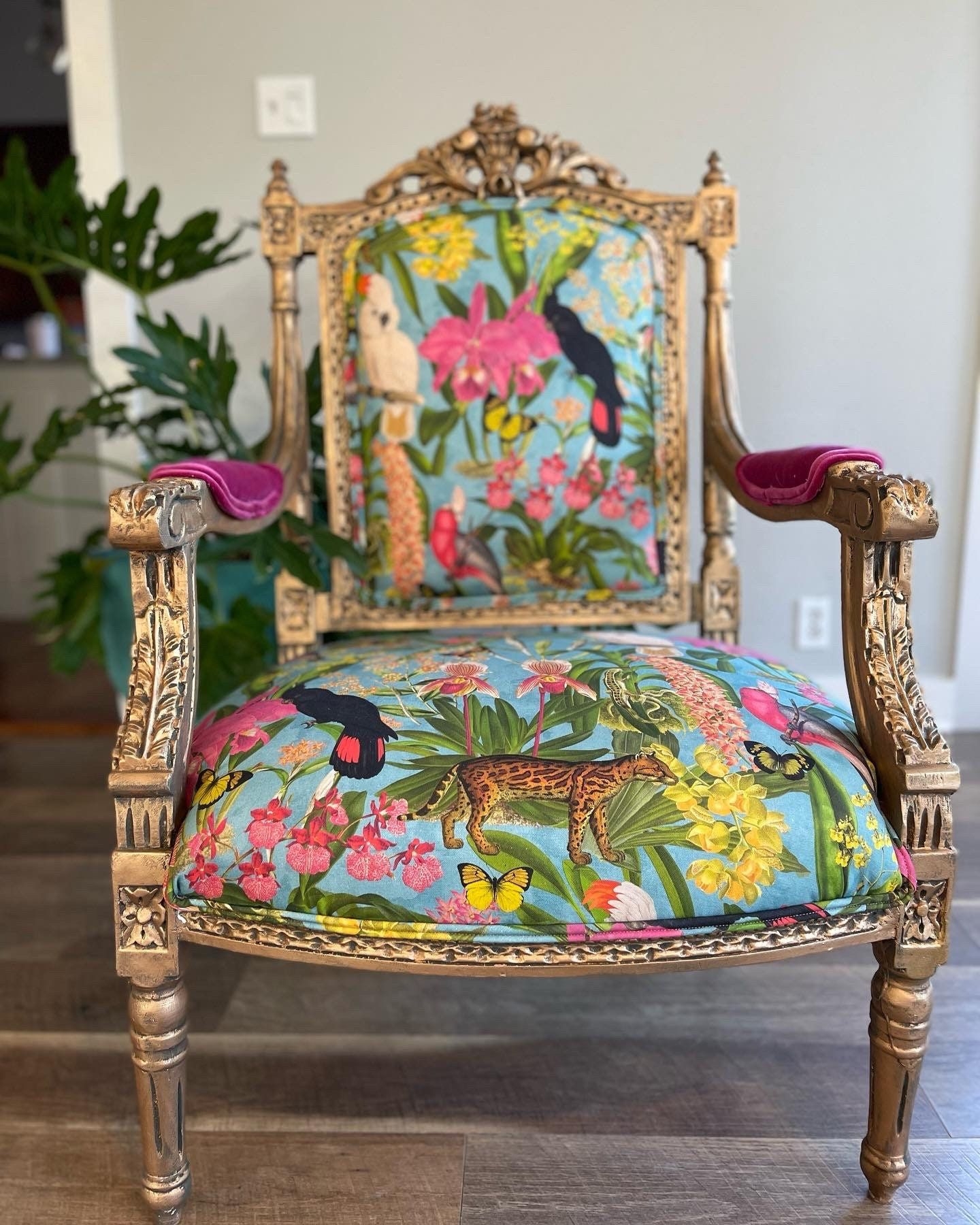 Bohemian Antique French Throne Chair